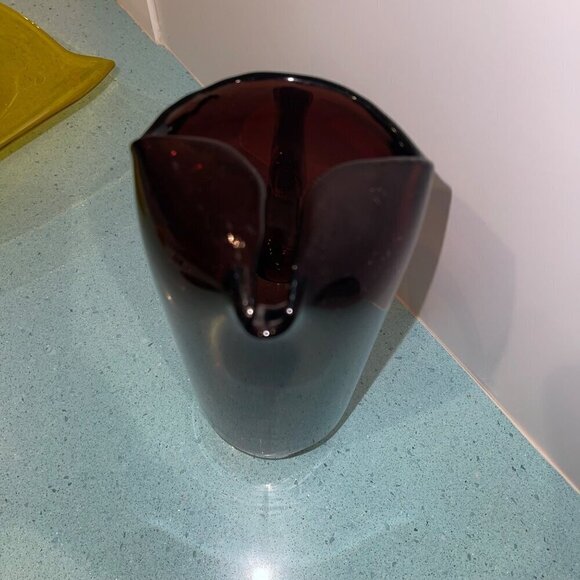 Vintage Mcm Glass Pitcher Purple Amethyst Martini Cocktail - Picture 8 of 8